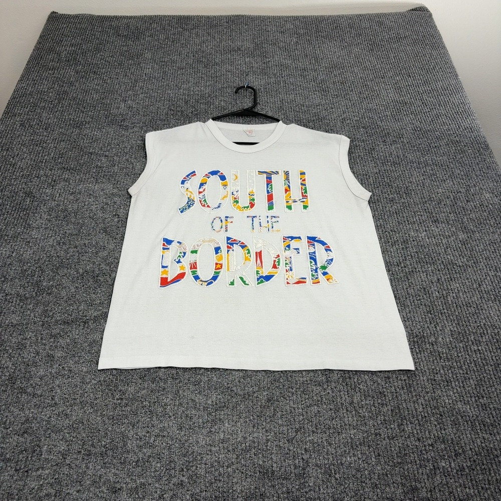 Vintage Tennessee River Tank Top Mens XL White Cotton South of the Border Retro